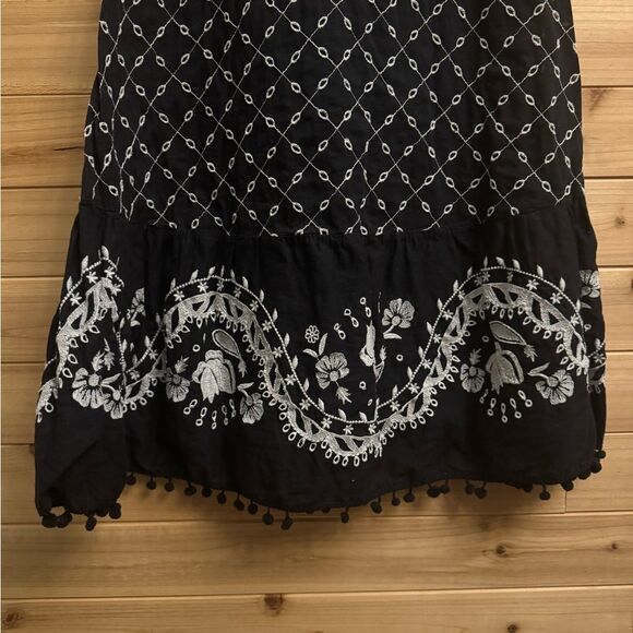 By Anthropologie Size 4 Marisol Off The Shoulder Embroidered Boho Midi Dress - Picture 5 of 16